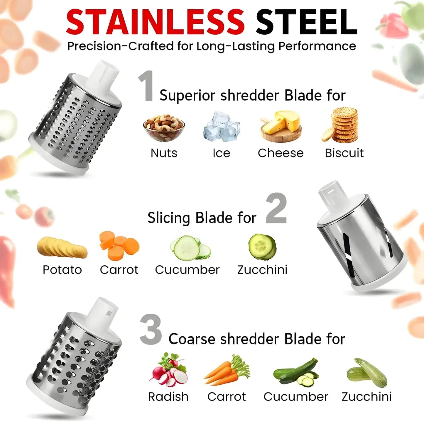 3in1 Manual Multifunctional Vegetable Cutter, Slicer and Shredder - Shop Portal