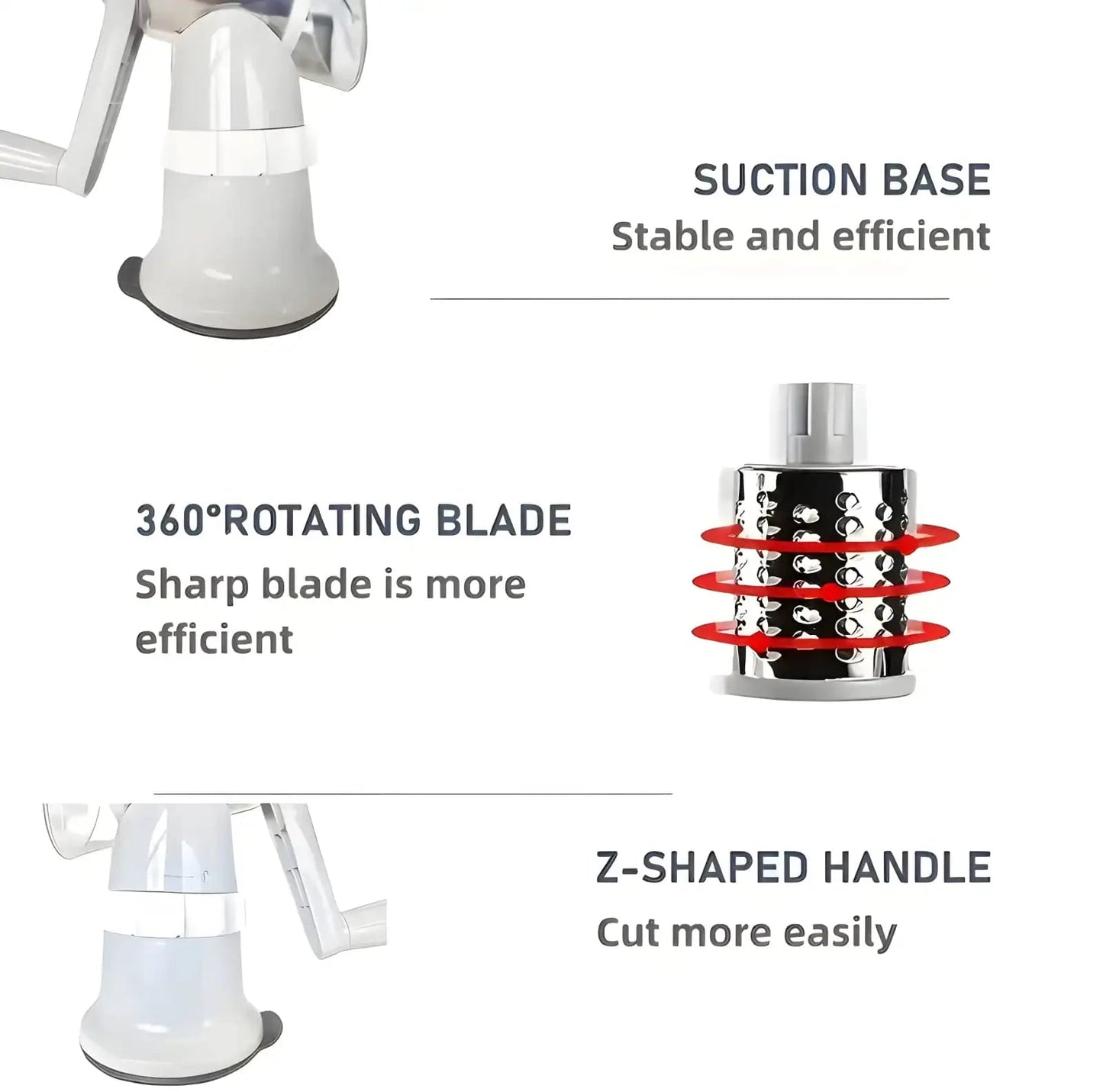 3in1 Manual Multifunctional Vegetable Cutter, Slicer and Shredder - Shop Portal