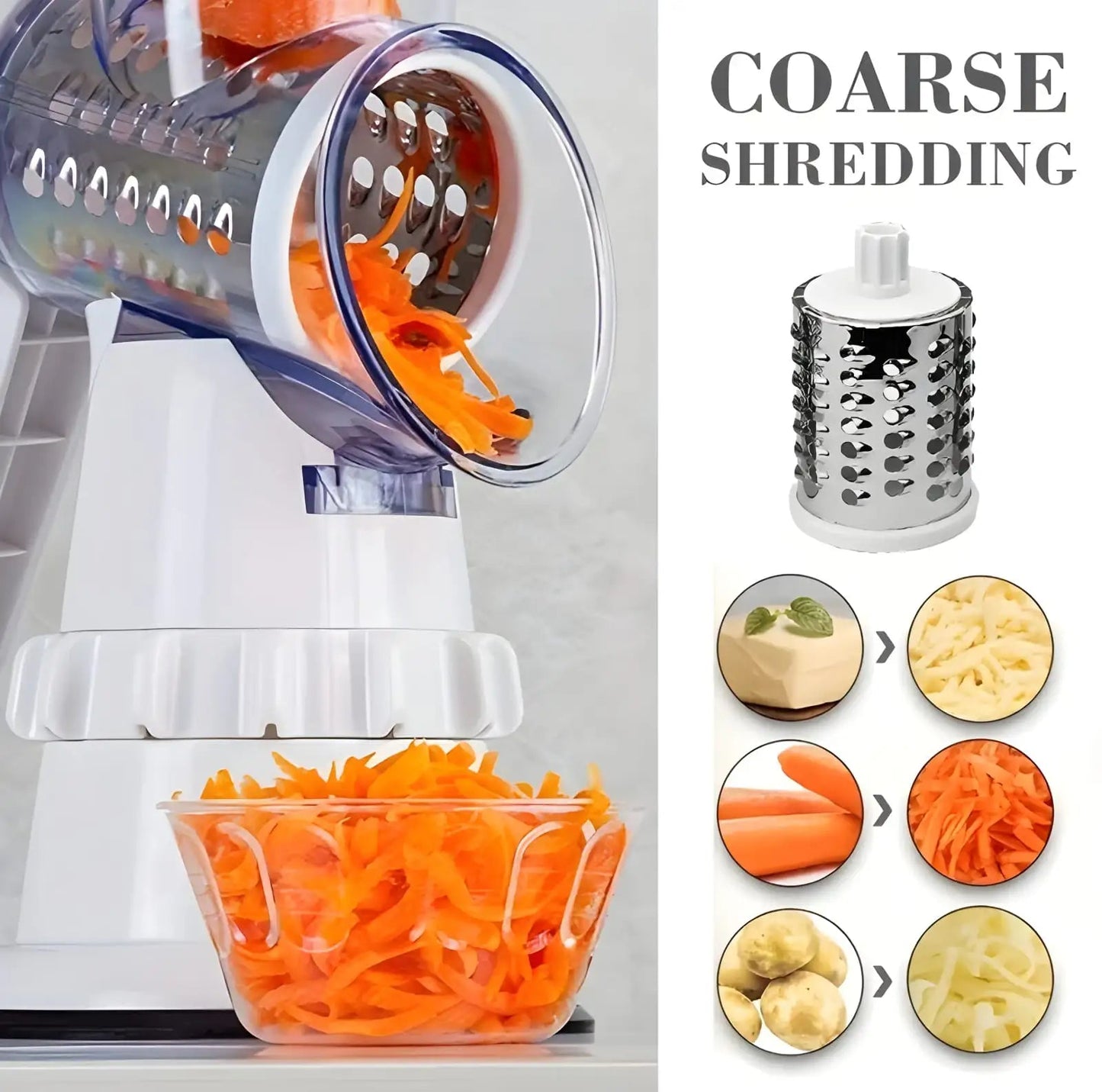 3in1 Manual Multifunctional Vegetable Cutter, Slicer and Shredder - Shop Portal