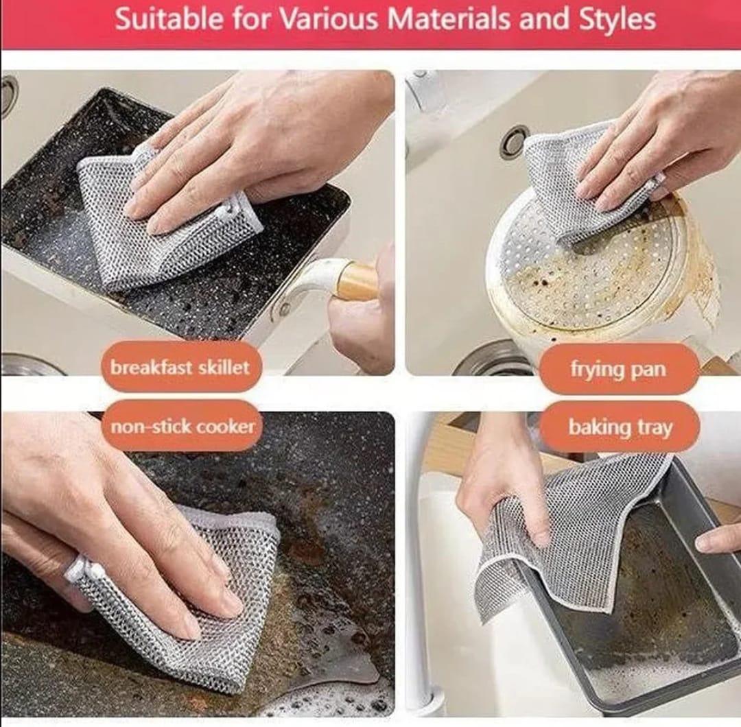 Multifunctional Metal Wire Non - Scratch Rust - Resistant Dish Cleaning Cloth - Shop Portal