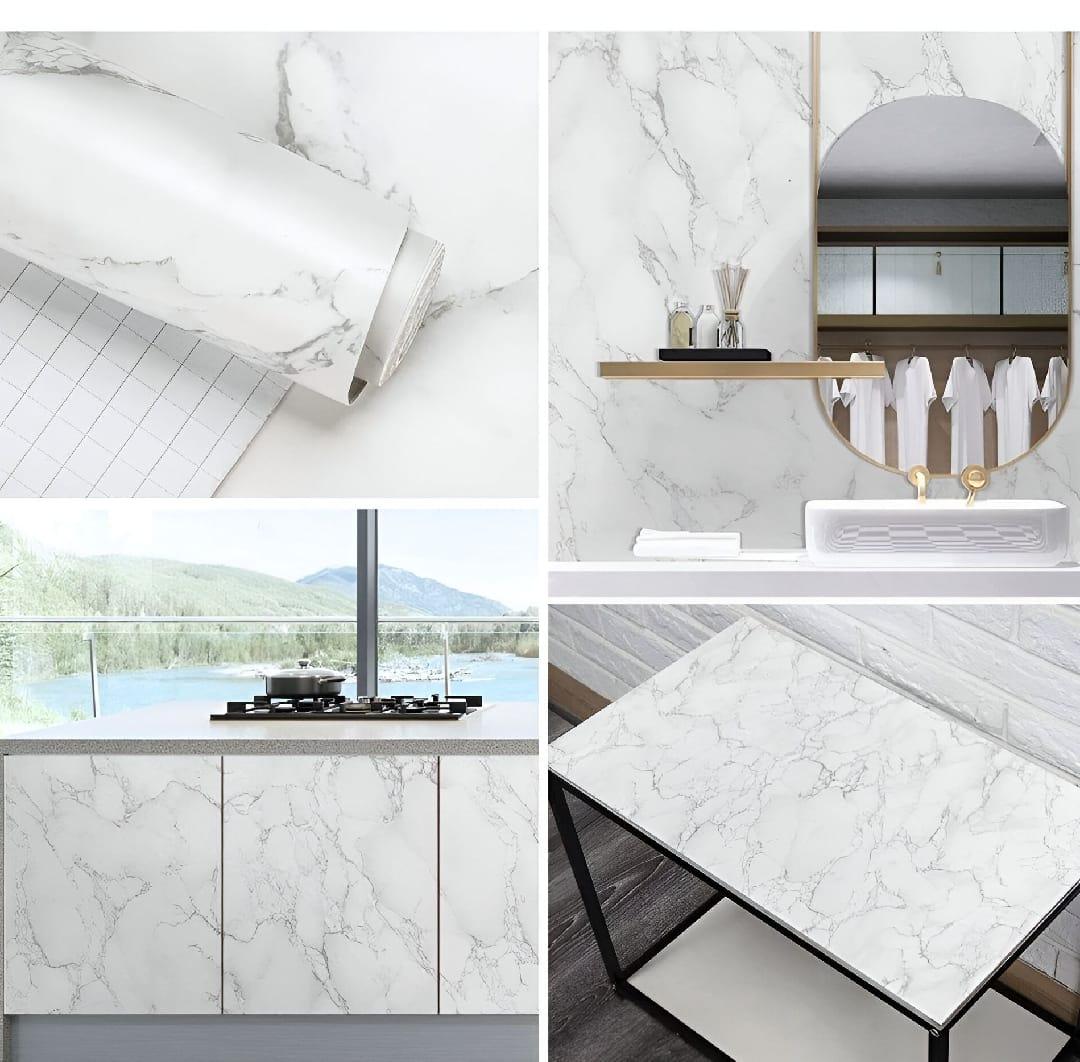 Self Adhesive Marble Sheet for Kitchen 60x200cm Anti Oil - Heat Resistant - Waterproof - Shop Portal