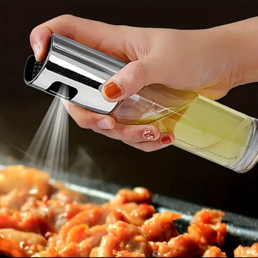 Transparent Stainless Steel Glass Oil Sprayer 100ml - Shop Portal