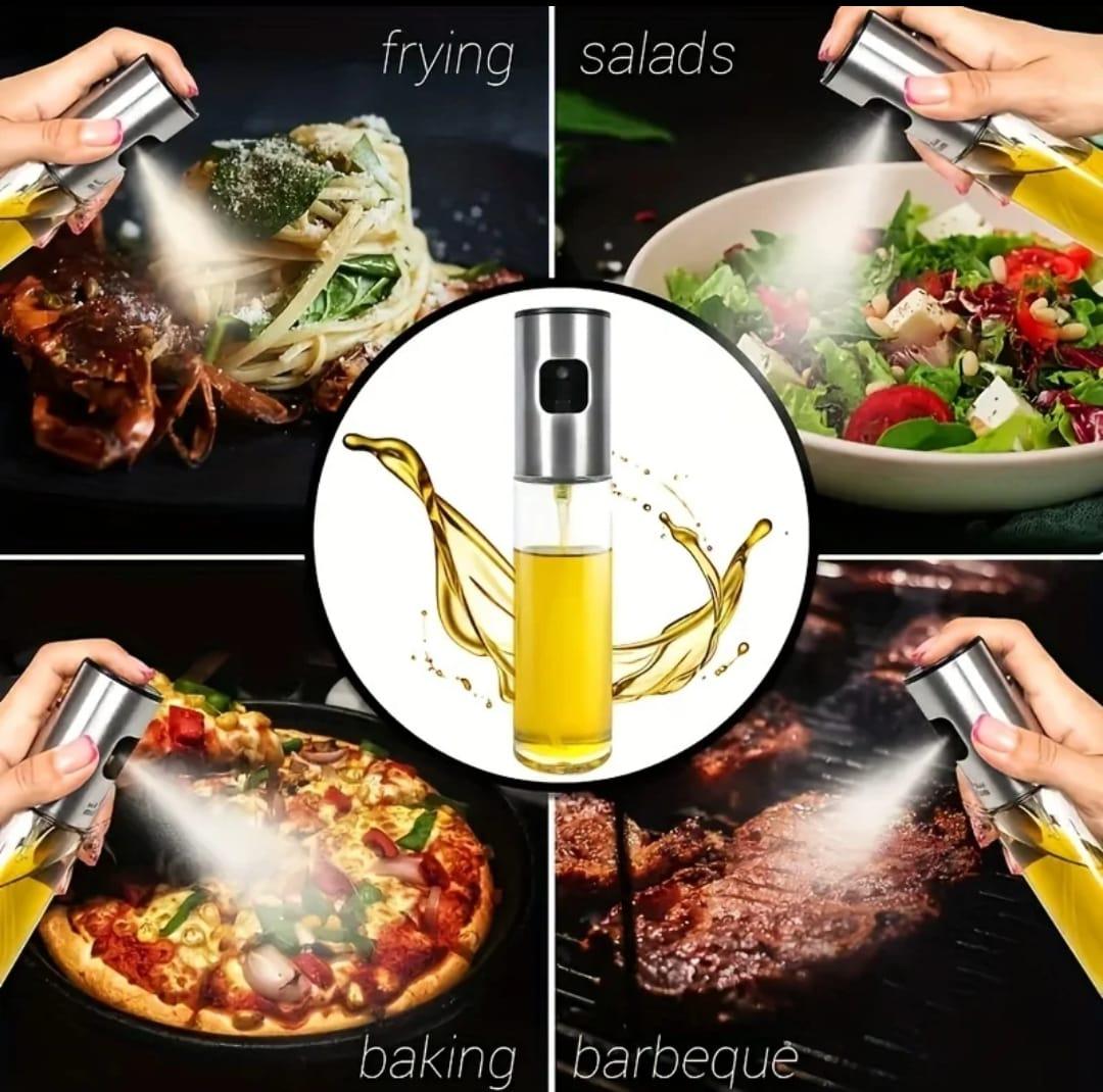 Transparent Stainless Steel Glass Oil Sprayer 100ml - Shop Portal